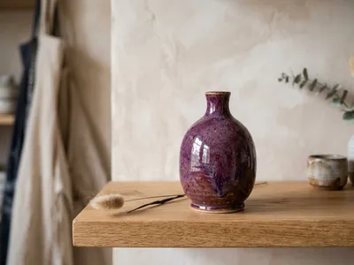 Plum Ceramic Bud Vase