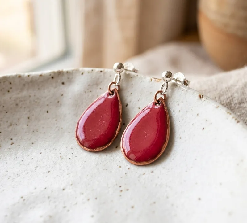 Raspberry Drop Earrings