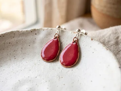 Raspberry Drop Earrings